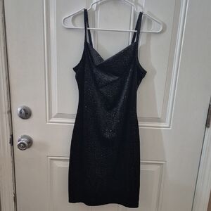 Chic Sparkling Black Mini Dress